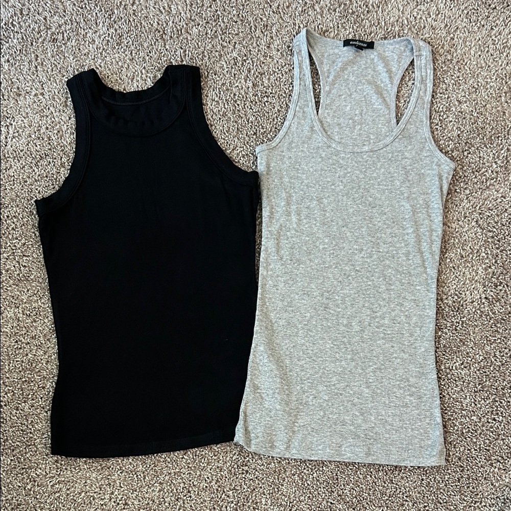 Black and Gray Women's Tank Tops